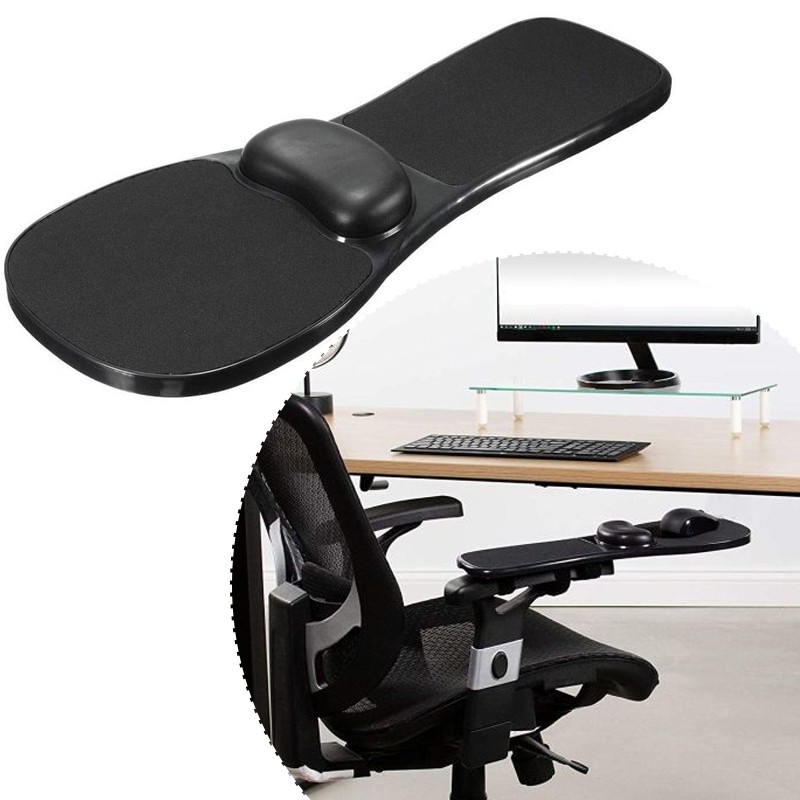 Suport ergonomic pentru mana cu mousepad gel, fixare scaun sau birou, 180 grade, negru - imagine 17